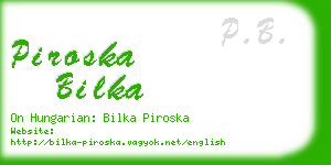 piroska bilka business card
